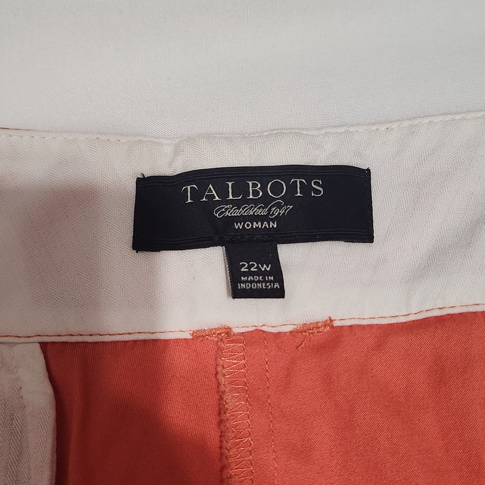 Talbots Woman Shorts Orange Salmon Summer Cotton NWOT 22W - Picture 5 of 12